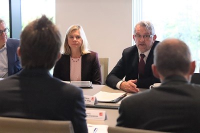 Justine and Prof Martin Jones pictured at the roundtable