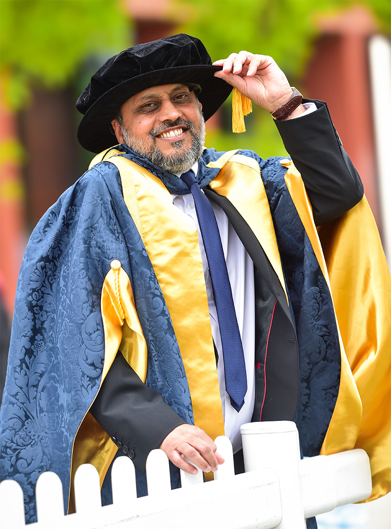 Mohammed Ramzan in his honorary doctor hat and gown