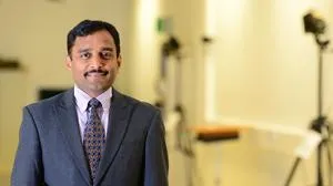 Man in suit in lab