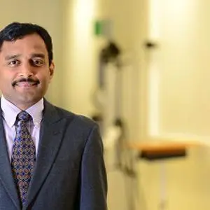 Man in suit in lab