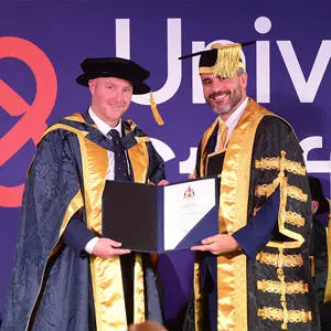 Nathan Gray receieving his honorary degree