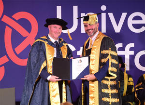 Nathan Gray receieving his honorary degree