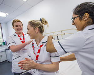 Nursing student in their uniforms