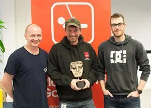 Games graduates from Staffordshire University celebrating their win