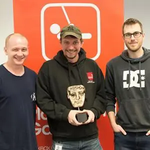 Games graduates from Staffordshire University celebrating their win