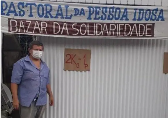 Brazilian man wearing a PPE mask