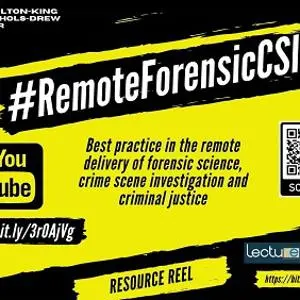 A yellow and black poster promoting the #RemoteForensicCSI project