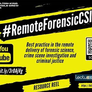 A yellow and black poster promoting the #RemoteForensicCSI project 