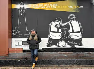 Rob Fenton mural with the at new Student Village site