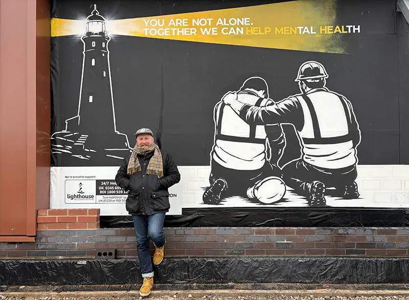 Rob Fenton mural with the at new Student Village site