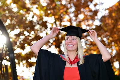 Sally Parker pictured in her graduation cap and gown