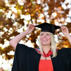 Sally Parker pictured in her graduation cap and gown