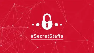 #SecretStaffs red logo