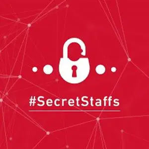 #SecretStaffs red logo