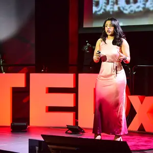 Sharanya Ranganatha Urs giving her TEDx talk