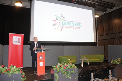Prof Martin Jones speaking at the Staffs Business Awards