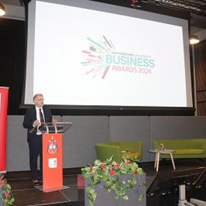 Prof Martin Jones speaking at the Staffs Business Awards