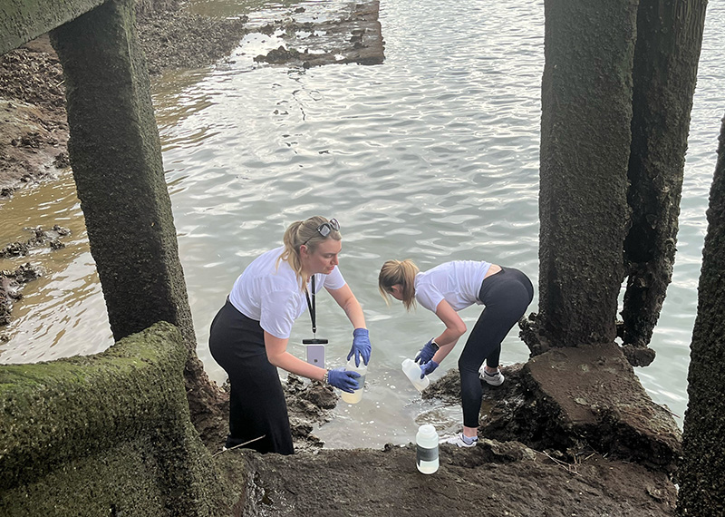 Students collecting samples web