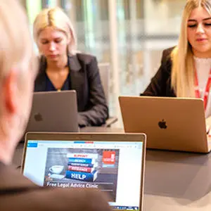Two students from the Staffordshire University Legal Advice Clinic