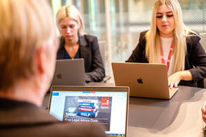 Two students from the Staffordshire University Legal Advice Clinic