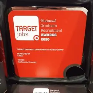 Target jobs logo next to bottles of champagne