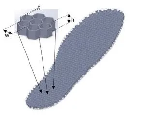 Insole showing hezagon tech