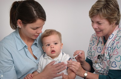 Child being vaccinated