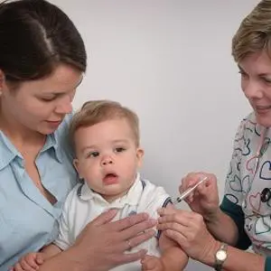 Child being vaccinated