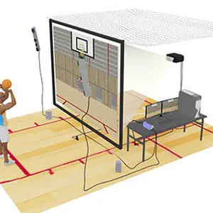 A diagram of the VR basketball experiment