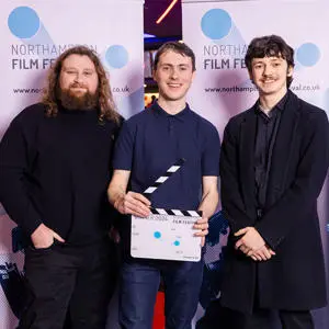 Winning students Mark Gill, Kyle Adam and Lewis Ray Barter