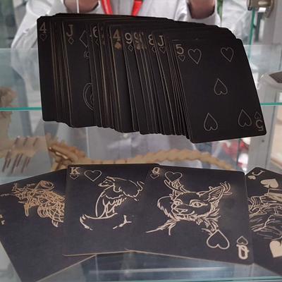 Laser engraved playing cards