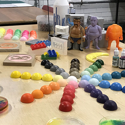 Range of pigments and moulds