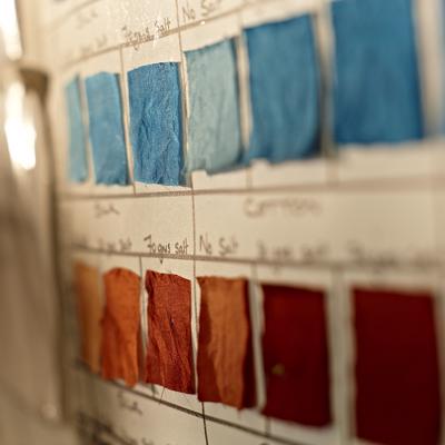 Fabric dye swatches