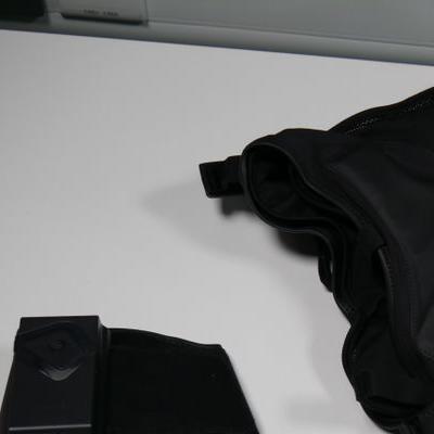 The Tactot Haptic Vest, Tactal haptic face cushion, and Tactosy pair of haptic sleeves