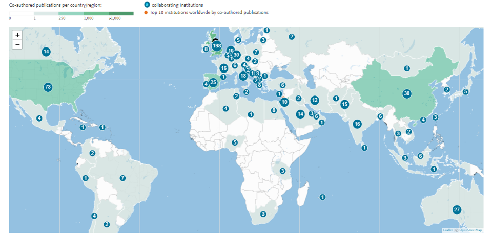 Map of co-authored publications