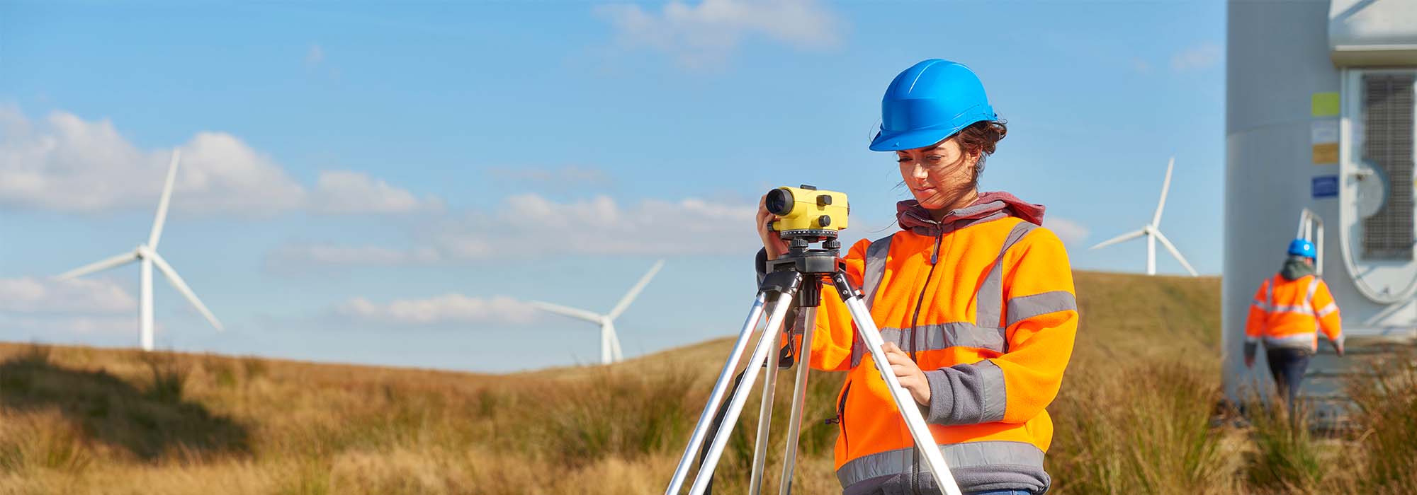 environmental engineer in a wind farm