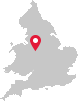 Map of Great Britain featuring Staffordshire University