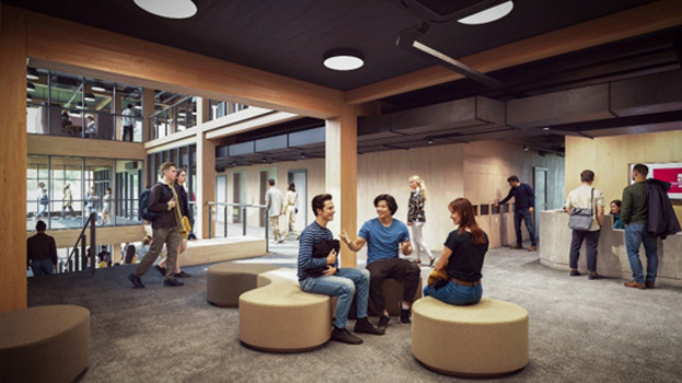 Artistic impression of the reception in the village hub