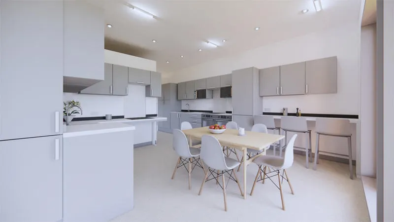 Artistic impression of townhouse kitchen