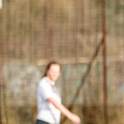 Staffs player takes a cross to her teammate 