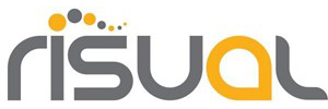 Risual company logo in grey and yellow